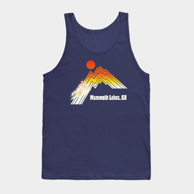 Mammoth Lakes California 70s/80s Retro Souvenir Style Skiing Tank Top by darklordpug